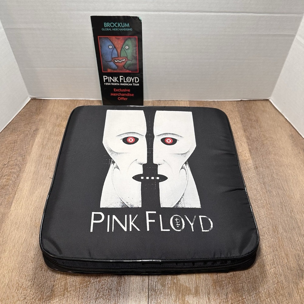 Pink Floyd Division Bell Black Stadium‎ Seat Cushions With Storage Pouch & Flyer